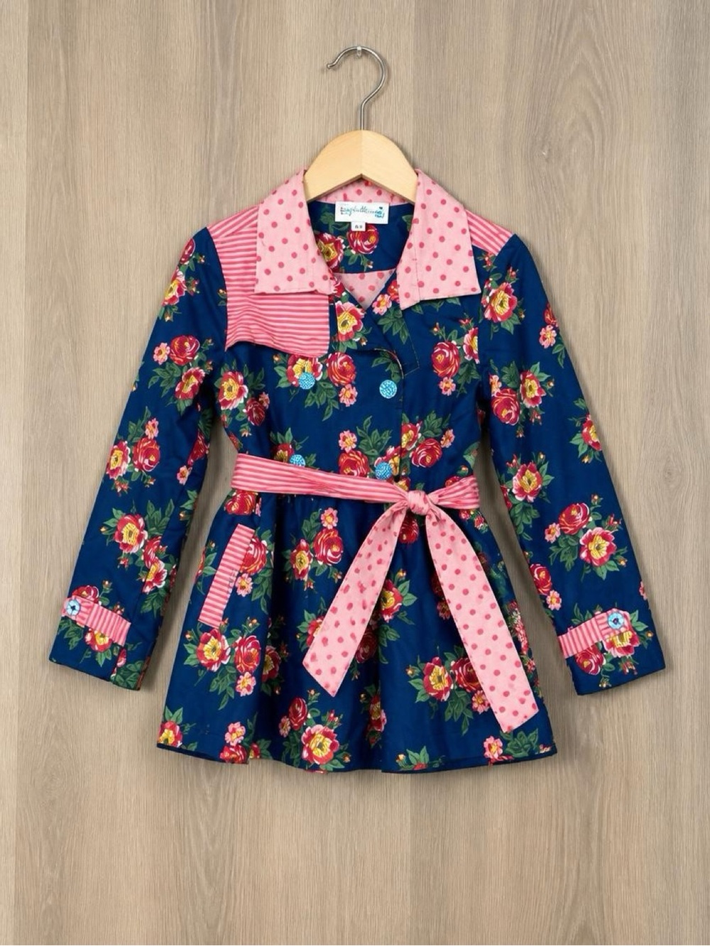 Matilda Jane Girls Floral Trench Coat Jacket Size 10